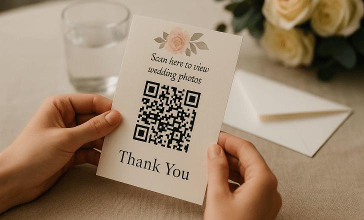 Guest scanning thank you card QR