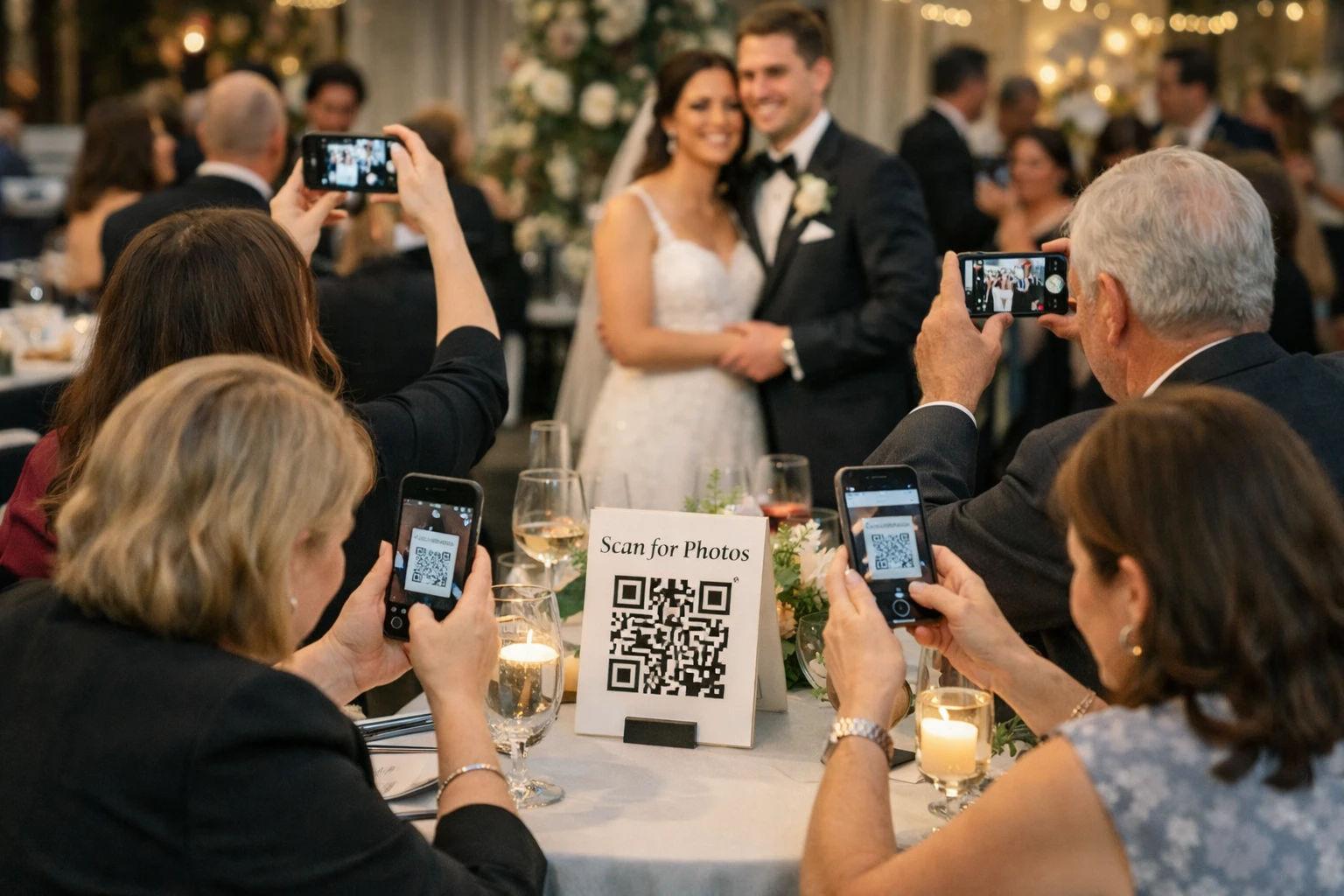 Reception table QR tent card
